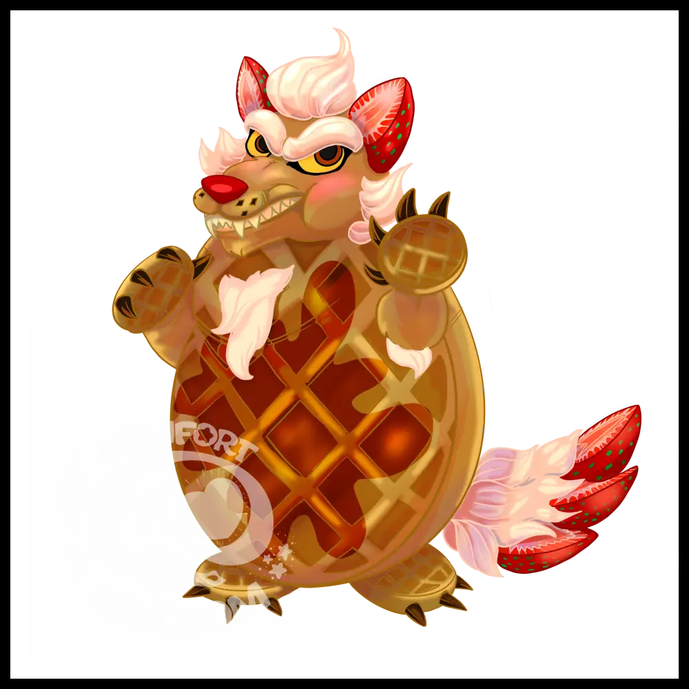 2” Hard Enamel Pin (Mythical Munchies) Were-Waffle Enamel Pin