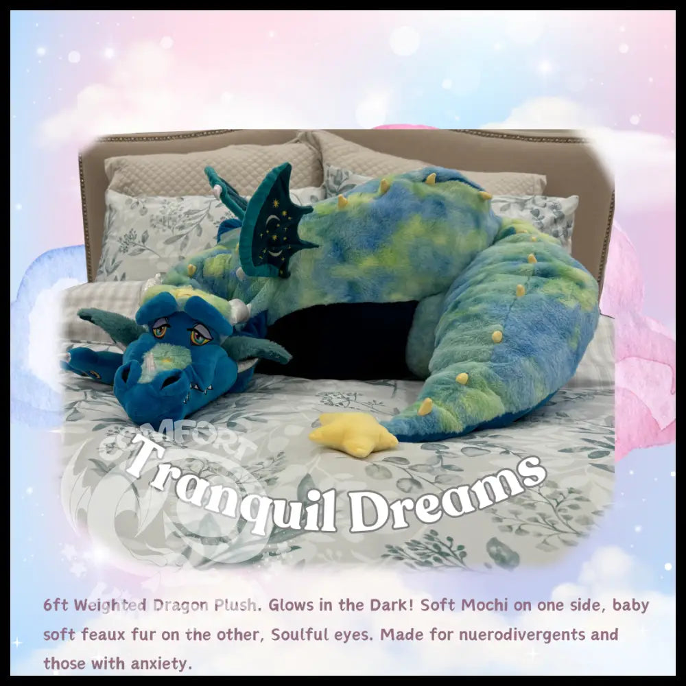 Giant Dream Keep Dragon 6ft Plush (Kickstarter Pricing) Tranquil Dreams / Skin Only Unstuffed Doll