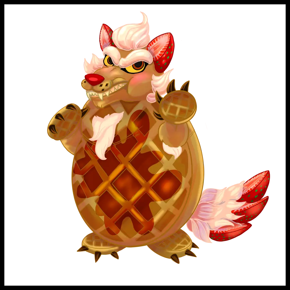 2” Hard Enamel Pin (Mythical Munchies) Were-Waffle Enamel Pin
