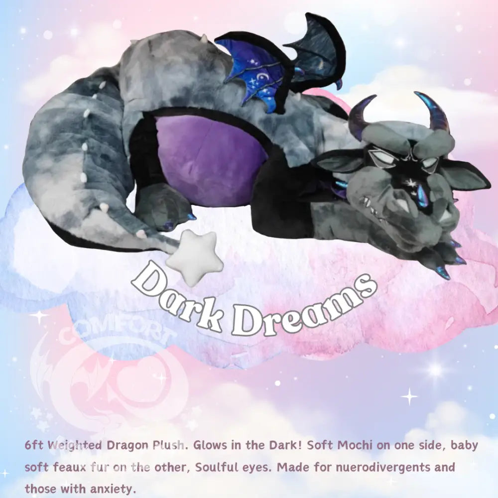 Giant Dream Keep Dragon 6ft Plush (Kickstarter Pricing) Dark Dreams / Skin Only Unstuffed Doll